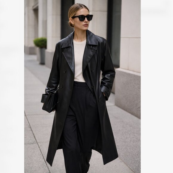 GAP Jackets & Blazers - Gap Vegan Leather Trench Coat